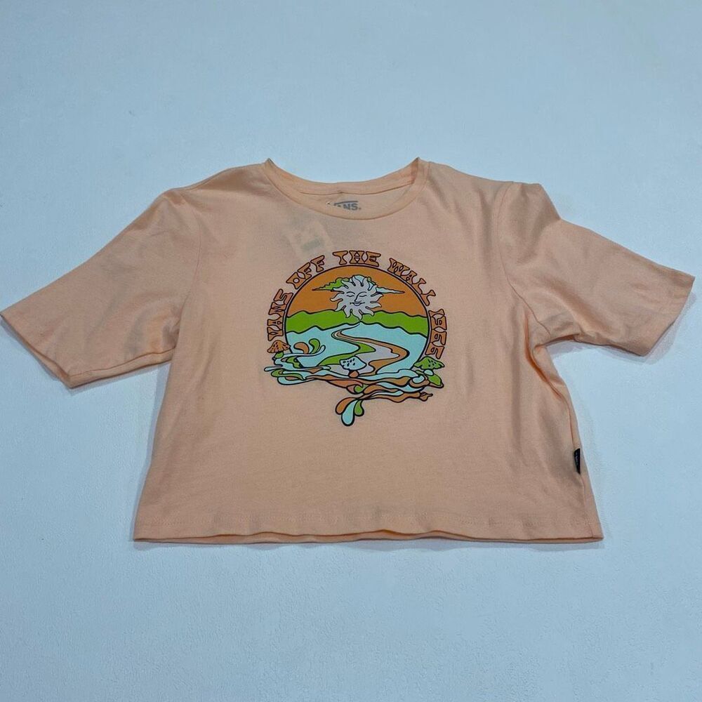 Vans NWT XS Peach Graphic Tee | Surf Sun Retro Off The Wall T-Shirt